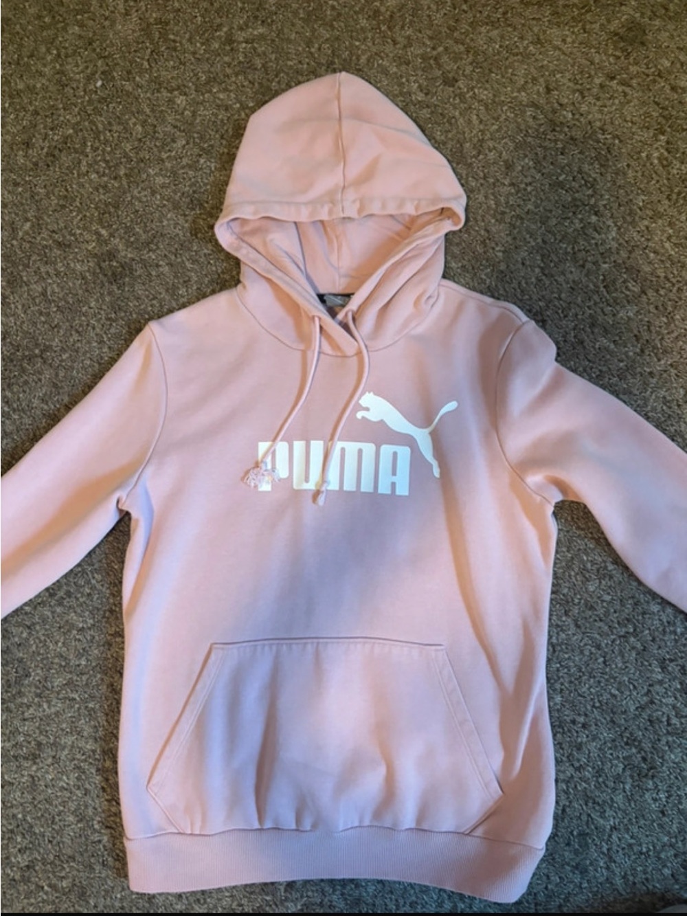 Puma Dusty Pink Pullover Hoodie with White Logo